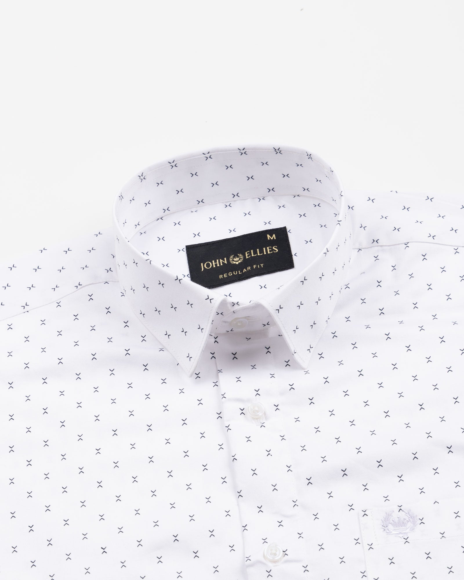 Meirox White Arrow Cotton Printed Shirt - John Ellies