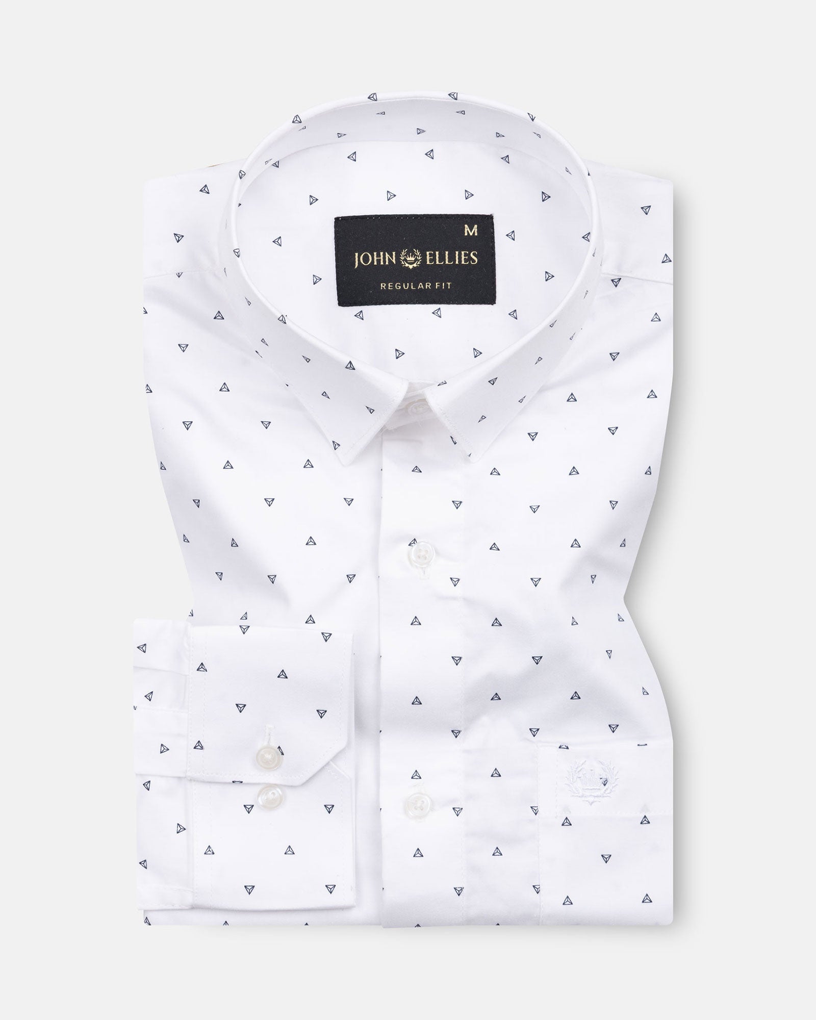 Meirox White Diamond Cotton Printed Shirt - John Ellies