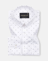 Meirox White Diamond Cotton Printed Shirt
