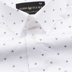 Meirox White Diamond Cotton Printed Shirt - John Ellies