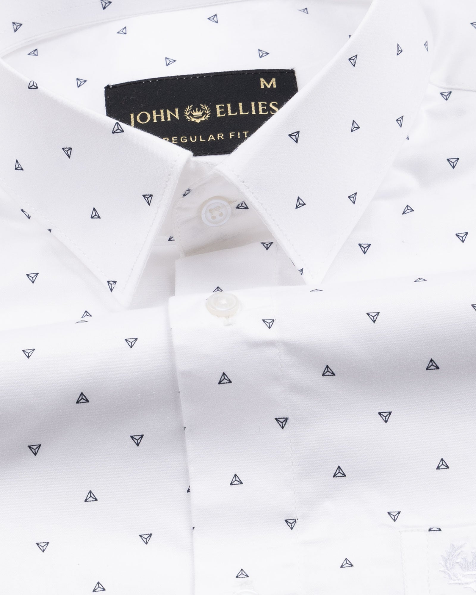 Meirox White Diamond Cotton Printed Shirt - John Ellies