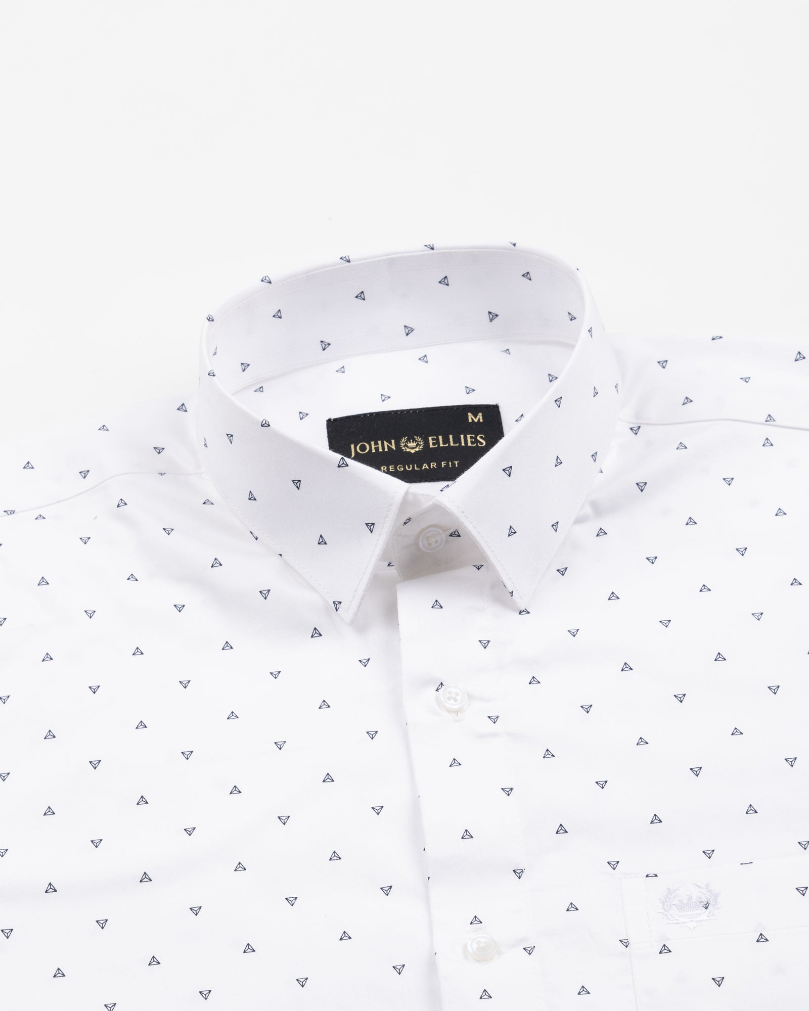 Meirox White Diamond Cotton Printed Shirt - John Ellies
