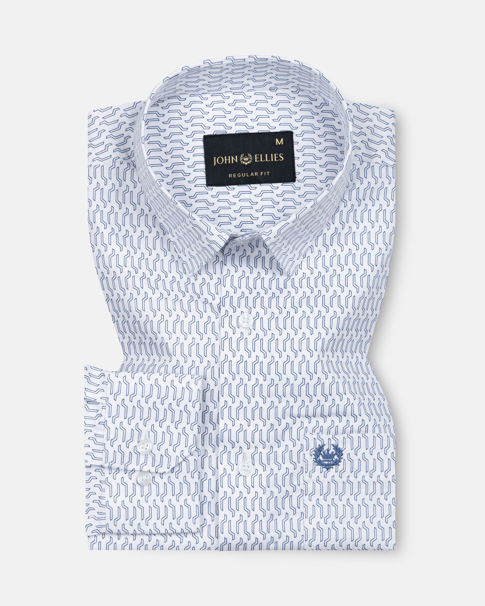 Meirox Blue Cotton Printed Shirt - John Ellies