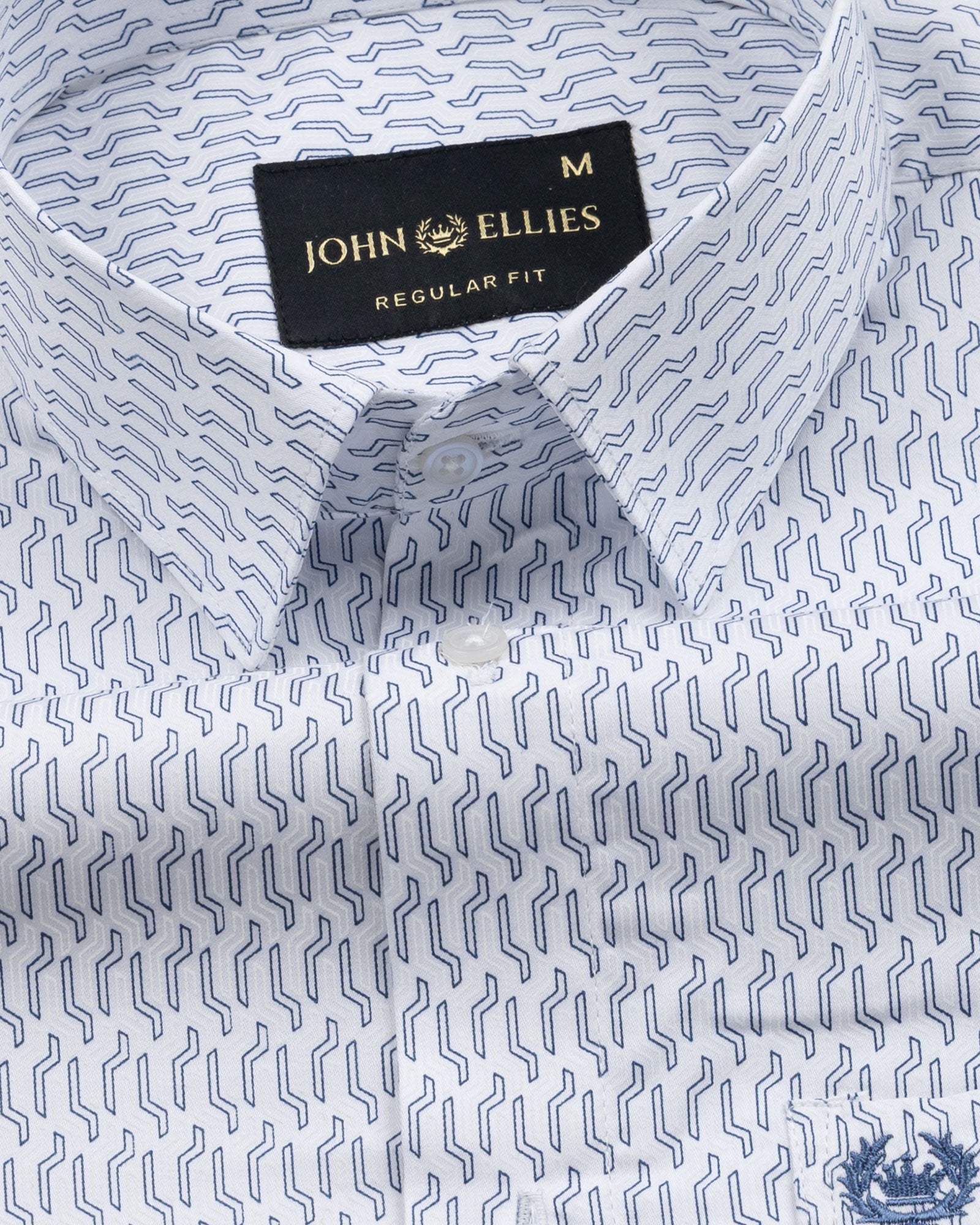 Meirox Blue Cotton Printed Shirt - John Ellies