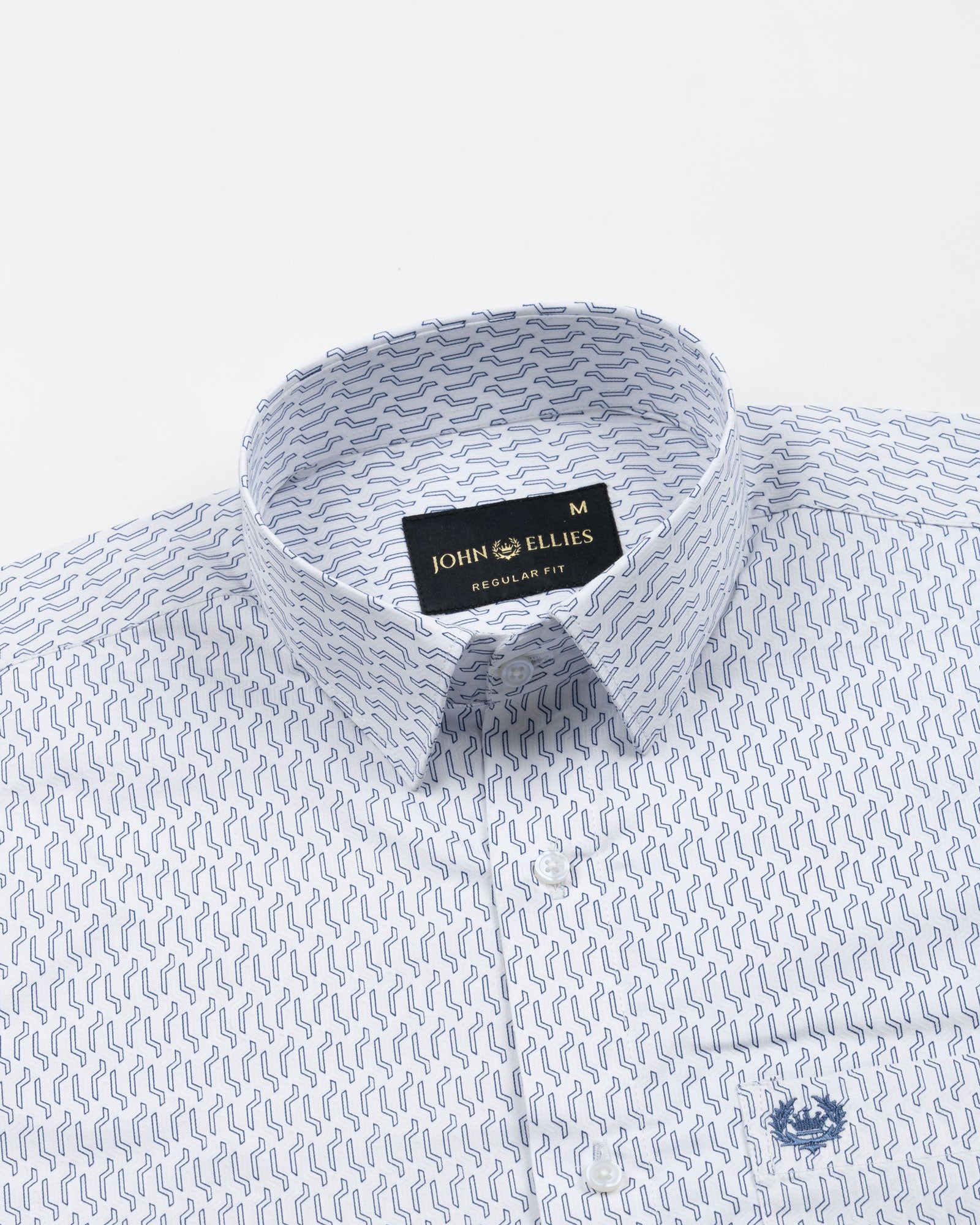 Meirox Blue Cotton Printed Shirt - John Ellies