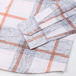 Davro Orange Check Textured Cotton Shirt - John Ellies