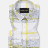 Davro Yellow Check Textured Cotton Shirt - John Ellies
