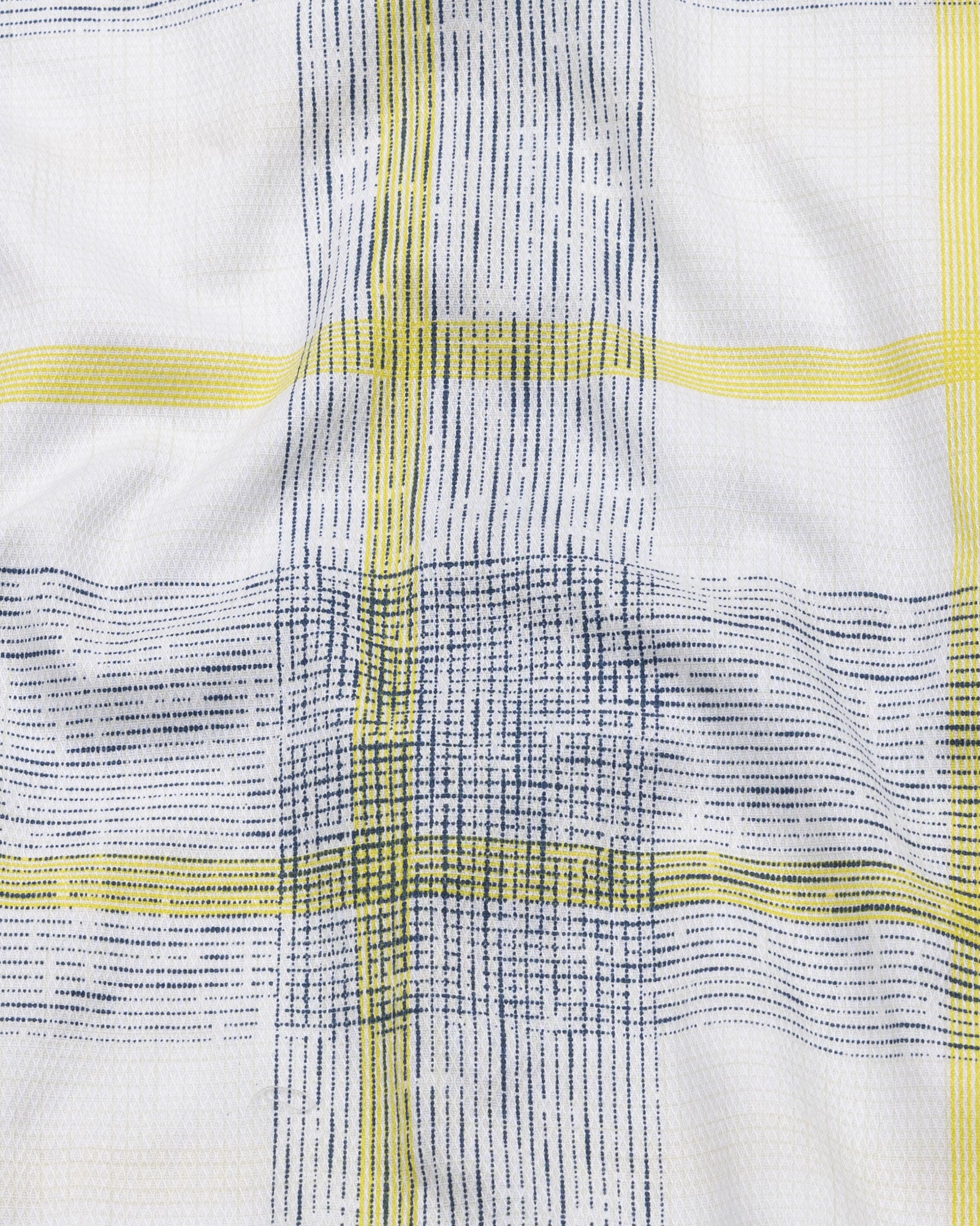 Davro Yellow Check Textured Cotton Shirt - John Ellies