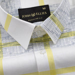 Davro Yellow Check Textured Cotton Shirt - John Ellies