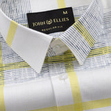 Davro Yellow Check Textured Cotton Shirt - John Ellies