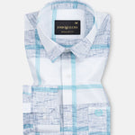 Davro Blue Check Textured Cotton Shirt - John Ellies