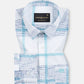 Davro Blue Check Textured Cotton Shirt - John Ellies