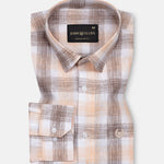 Qorlen Orange Check Linen Shirt - John Ellies