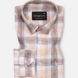 Qorlen Orange Check Linen Shirt - John Ellies