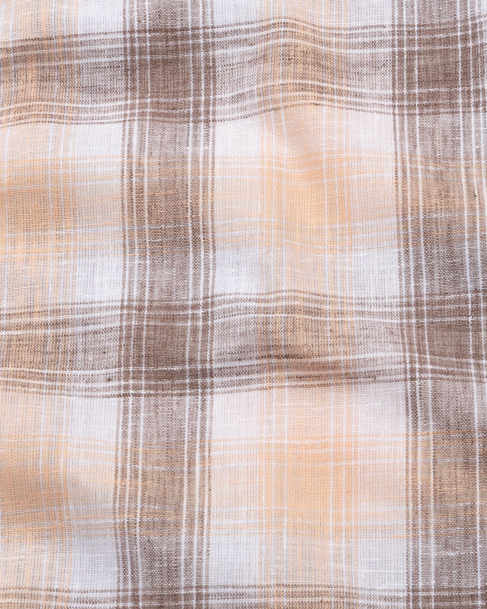 Qorlen Orange Check Linen Shirt - John Ellies