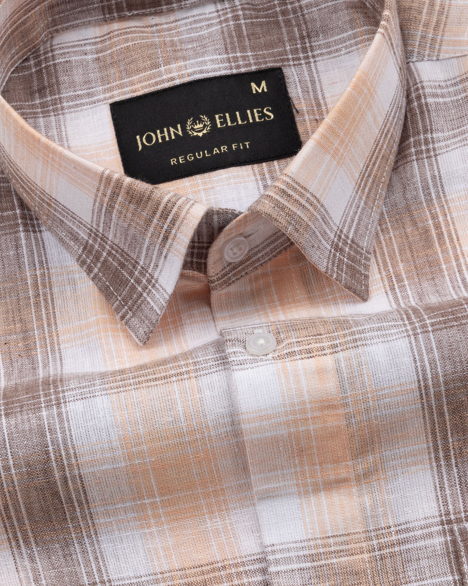Qorlen Orange Check Linen Shirt - John Ellies