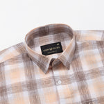 Qorlen Orange Check Linen Shirt - John Ellies