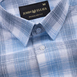Qorlen Blue Check Linen Shirt - John Ellies