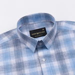 Qorlen Blue Check Linen Shirt - John Ellies