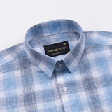 Qorlen Blue Check Linen Shirt - John Ellies