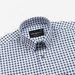 Qorlen Navy Blue Check Cotton Shirt - John Ellies