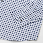 Qorlen Navy Blue Check Cotton Shirt - John Ellies