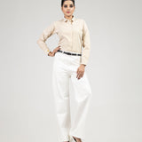 Strata Gold Stripes Oxford Cotton Women Shirt - John Ellies
