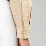 Strata Gold Stripes Oxford Cotton Women Shirt