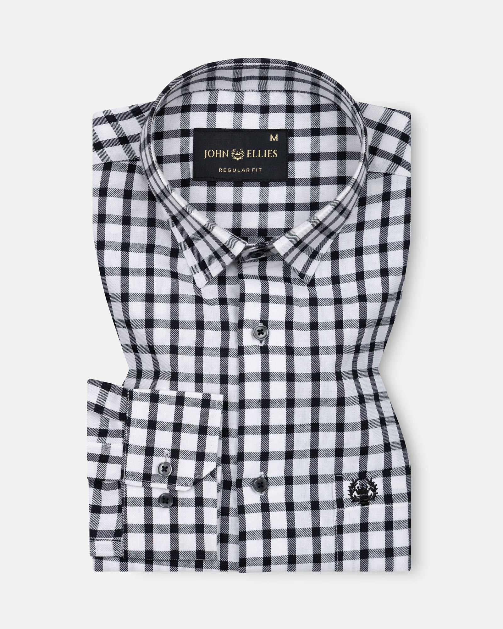 Qorlen Black Check Cotton Shirt - John Ellies