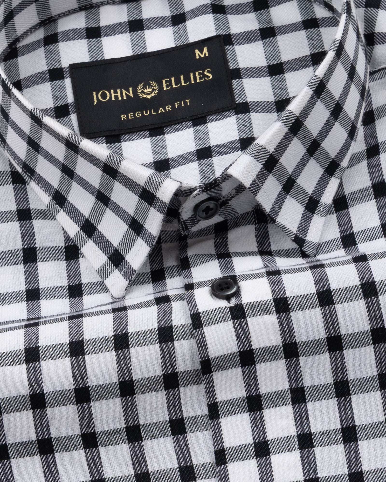 Qorlen Black Check Cotton Shirt - John Ellies