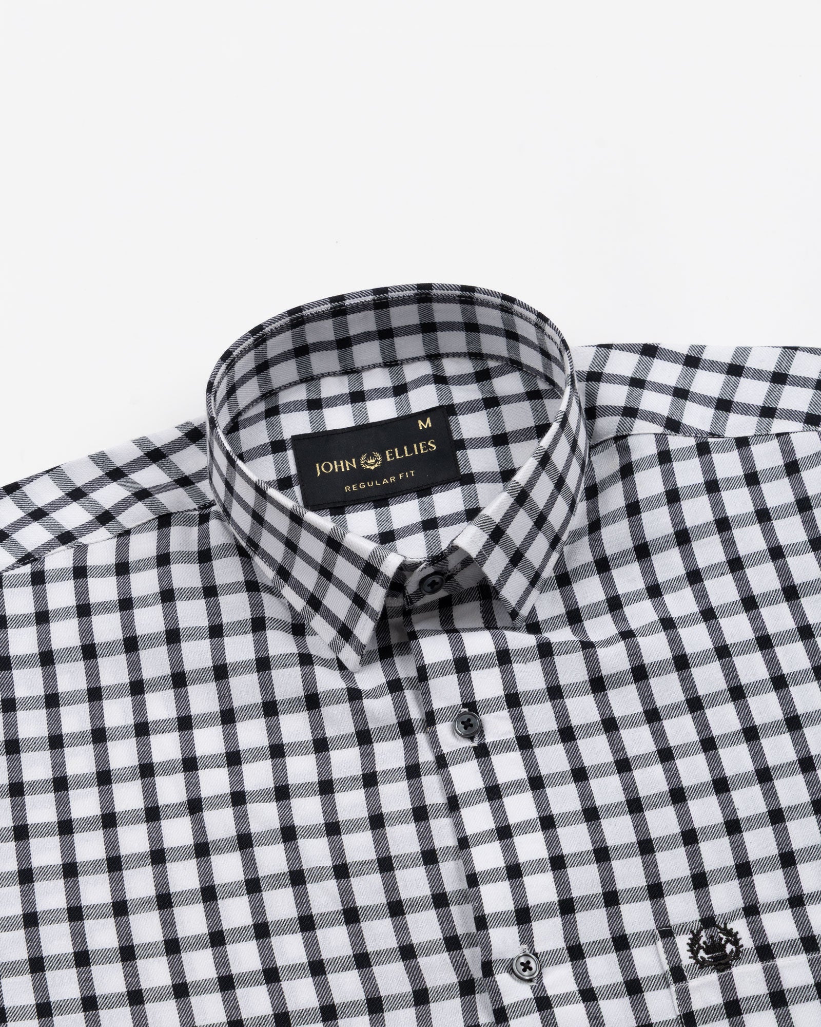 Qorlen Black Check Cotton Shirt - John Ellies