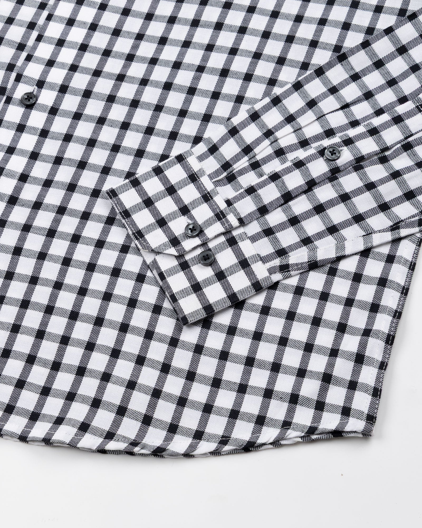 Qorlen Black Check Cotton Shirt - John Ellies