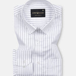 Gavin White Pin Stripe Cotton Shirt - John Ellies