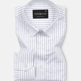 Gavin White Pin Stripe Cotton Shirt - John Ellies