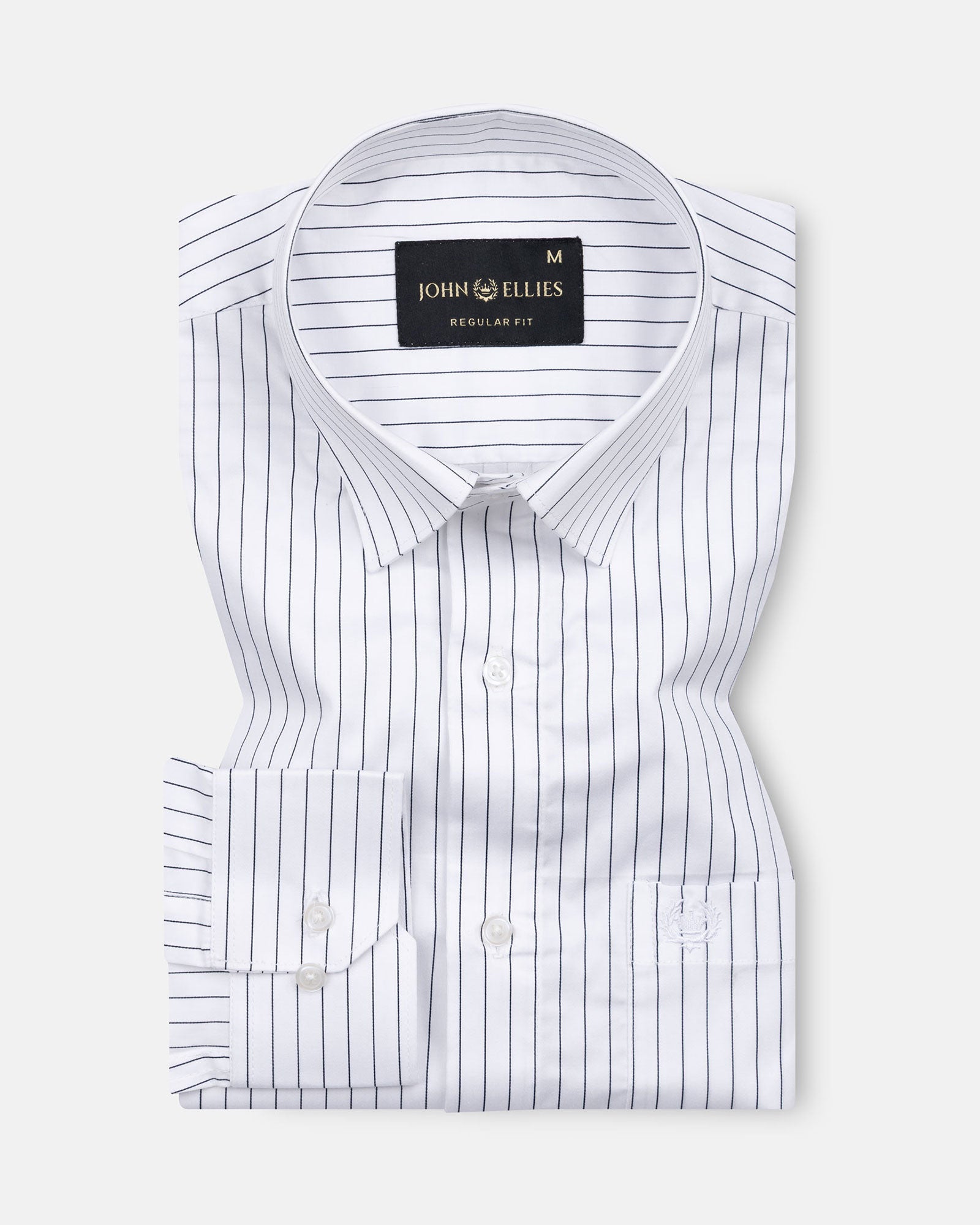 Gavin White Pin Stripe Cotton Shirt - John Ellies