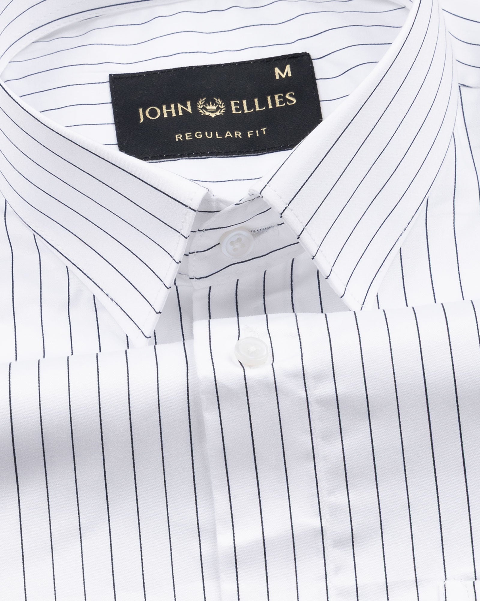 Gavin White Pin Stripe Cotton Shirt - John Ellies