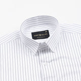 Gavin White Pin Stripe Cotton Shirt - John Ellies