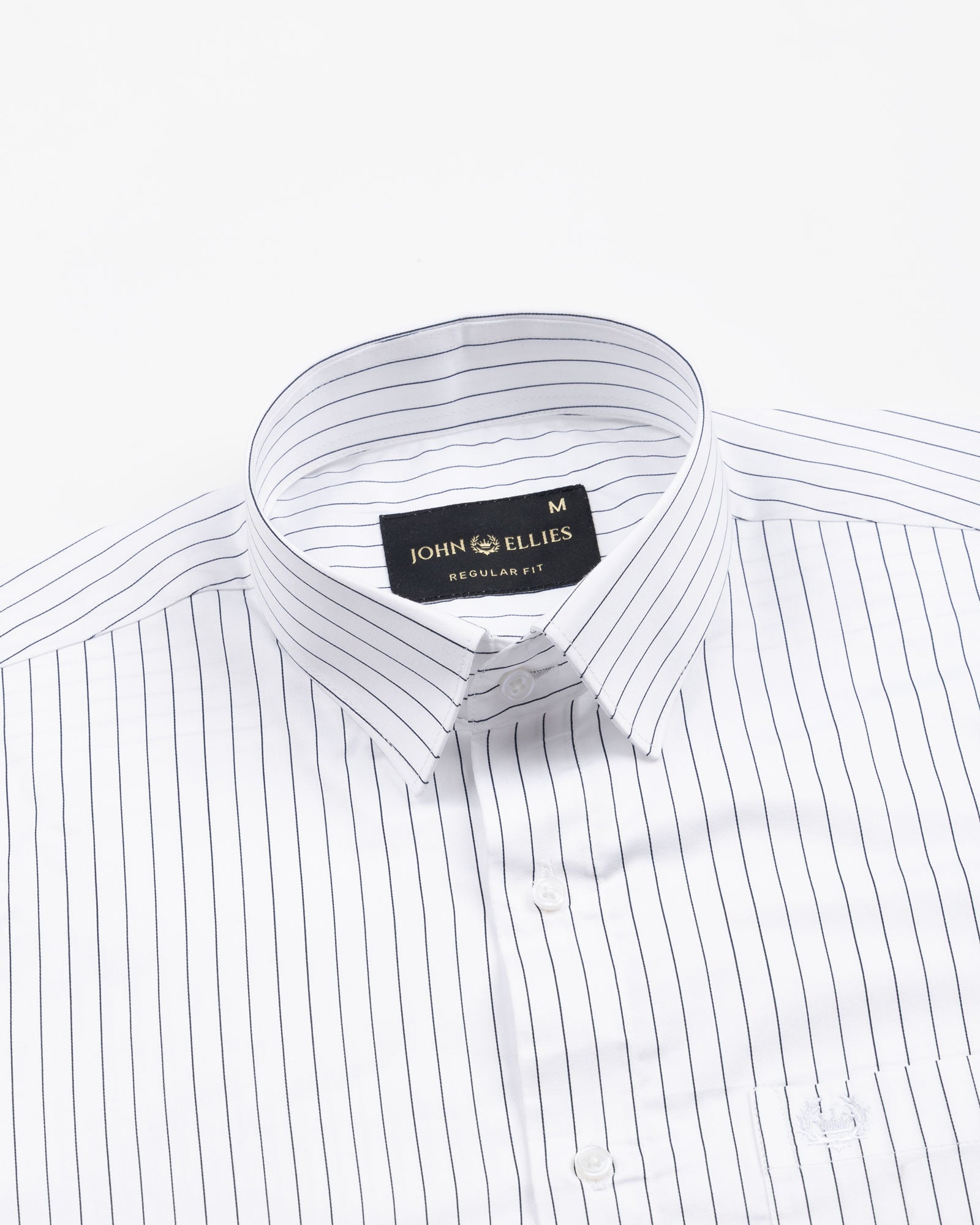 Gavin White Pin Stripe Cotton Shirt - John Ellies