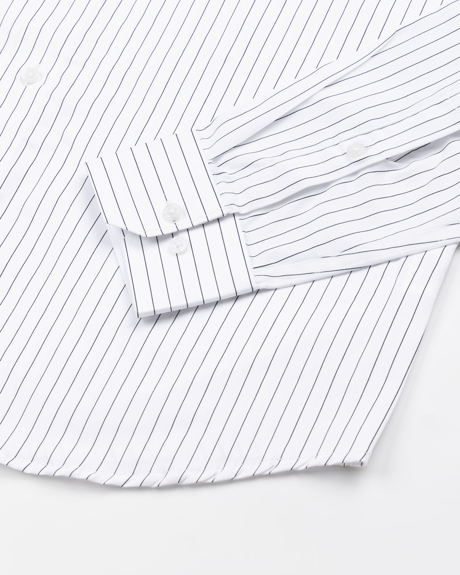 Gavin White Pin Stripe Cotton Shirt - John Ellies