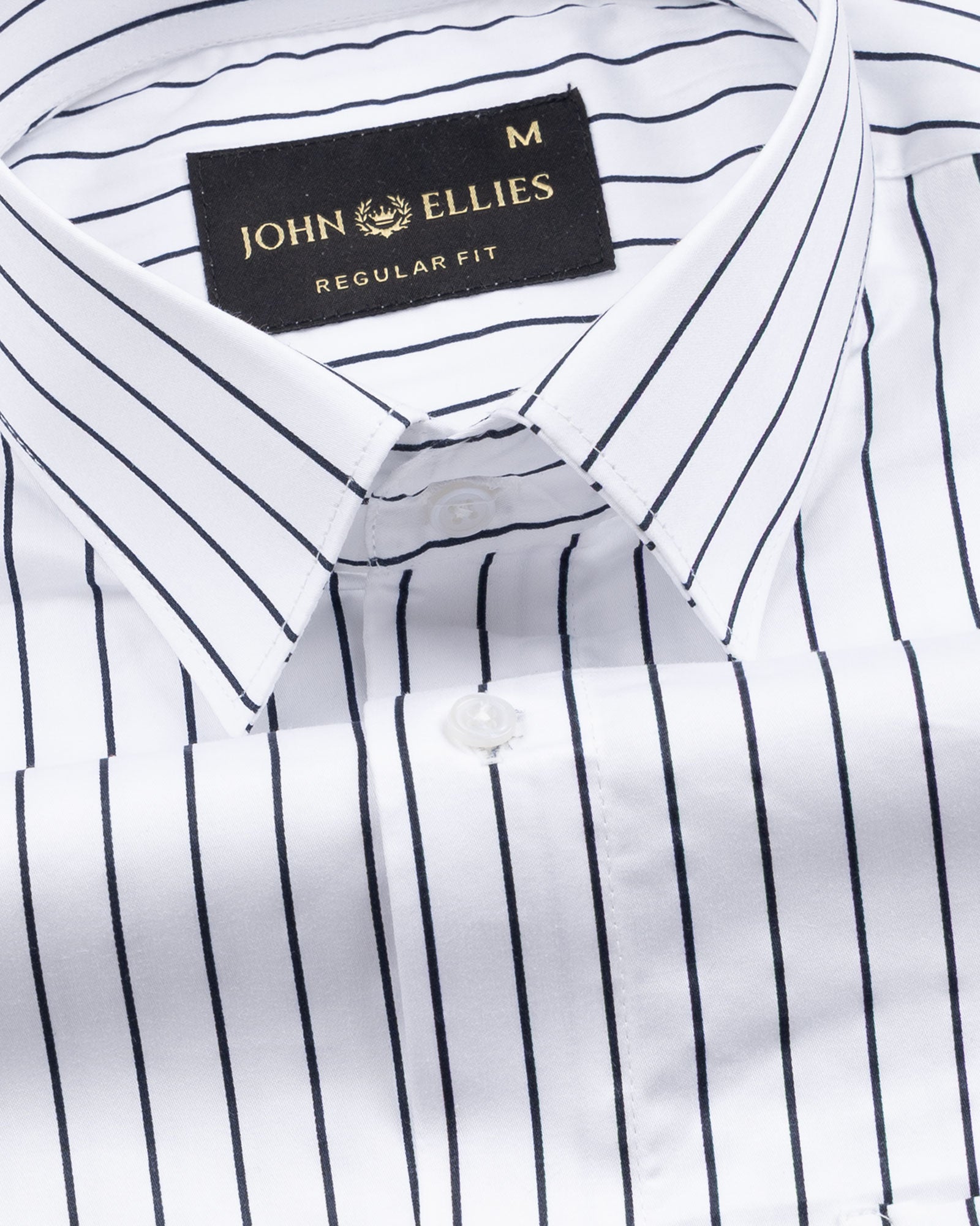 Gavin White Chalk Stripe Cotton Shirt - John Ellies