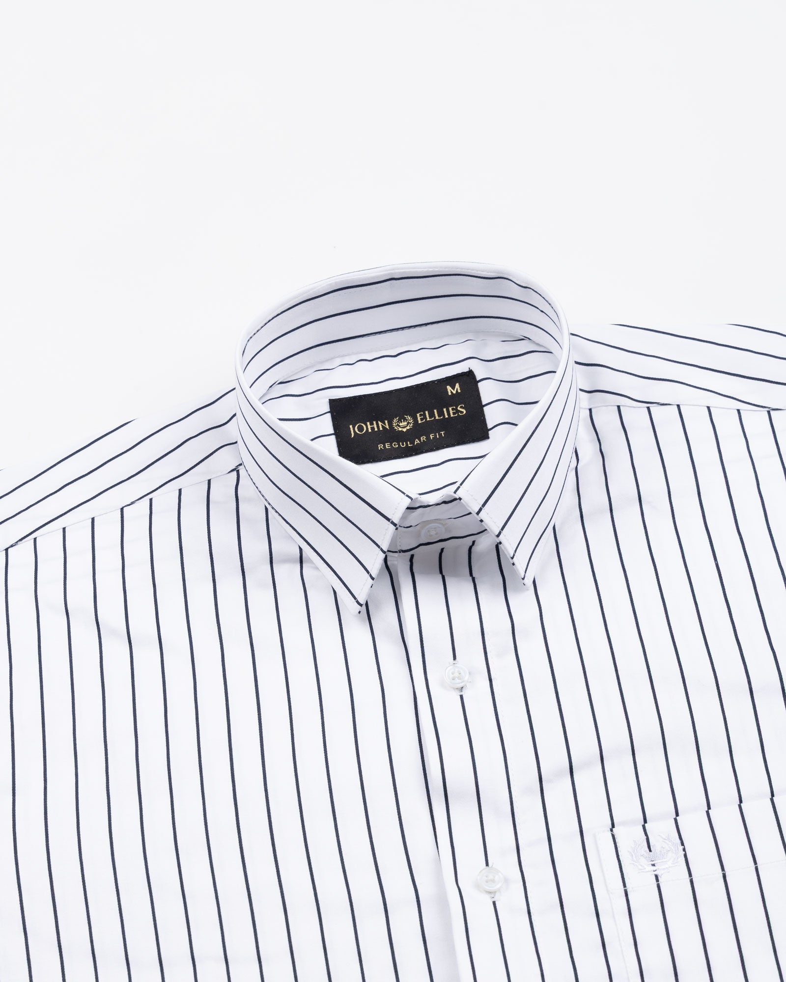 Gavin White Chalk Stripe Cotton Shirt - John Ellies
