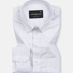 Gavin White Dot Stripe Cotton Shirt - John Ellies