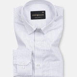 Gavin White Dot Stripe Cotton Shirt - John Ellies