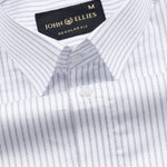 Gavin White Dot Stripe Cotton Shirt - John Ellies