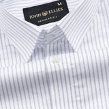Gavin White Dot Stripe Cotton Shirt - John Ellies