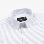 Gavin White Dot Stripe Cotton Shirt - John Ellies