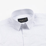 Gavin White Dot Stripe Cotton Shirt - John Ellies