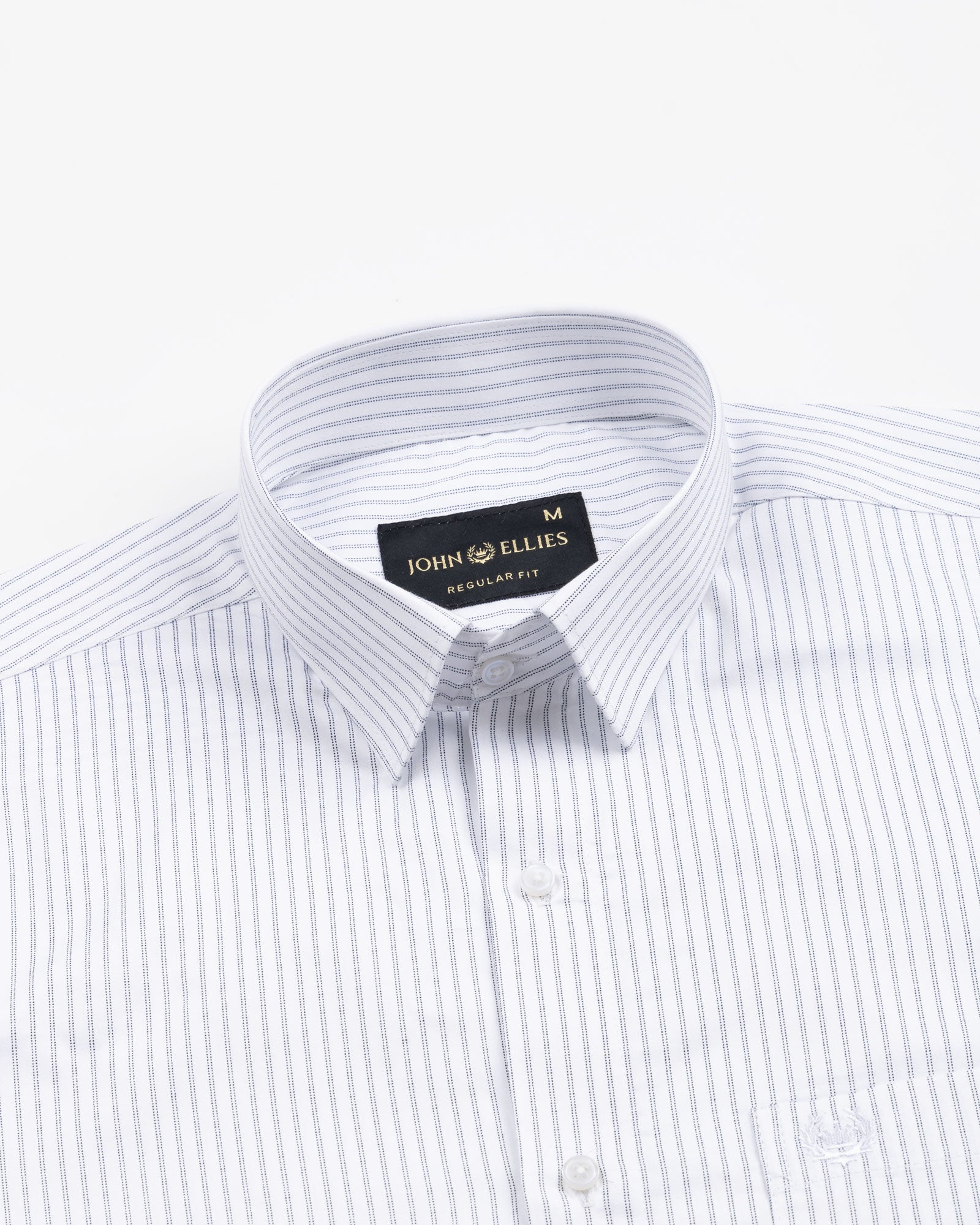 Gavin White Dot Stripe Cotton Shirt - John Ellies