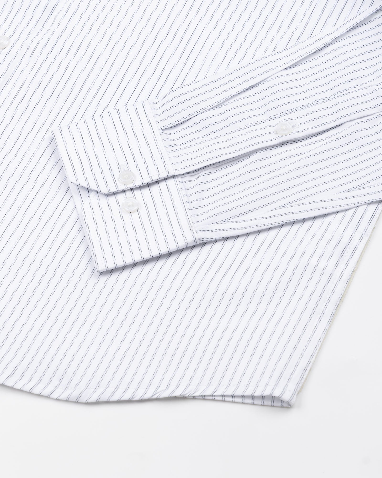 Gavin White Dot Stripe Cotton Shirt - John Ellies