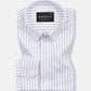 Gavin White Double Line Stripe Cotton Shirt - John Ellies